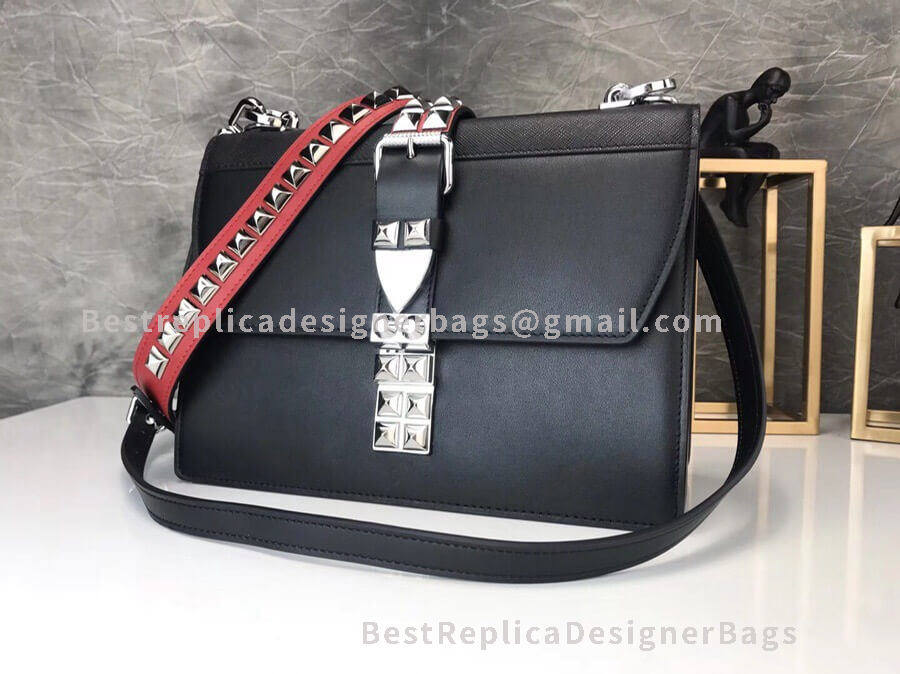 Prada Elektra Black Shoulder Bag SHW